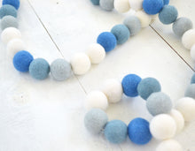Felt Ball Garland - Blue & White