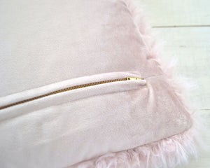 Blush Faux Fur Pillow Cover