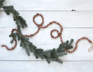 Wood Bead Garland - Cool Brown