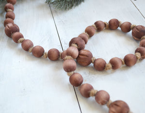 Wood Bead Garland - Cool Brown