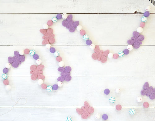 Felt Ball Garland - Butterfly