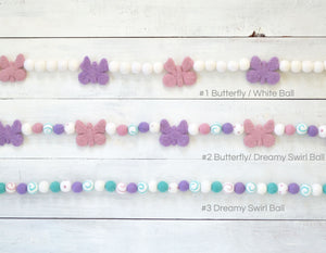 Felt Ball Garland - Butterfly
