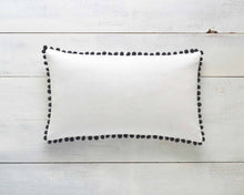 Dark Gray Pom Pom Pillow Cover