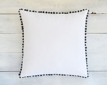 Dark Gray Pom Pom Pillow Cover