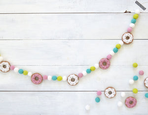 Felt Ball Garland - Donuts