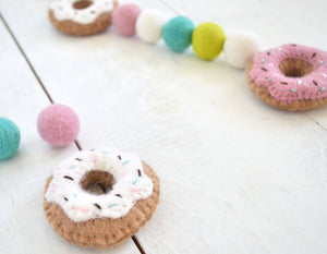 Felt Ball Garland - Donuts