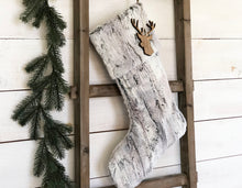 CHRISTMAS STOCKING  - Gray Faux Fur