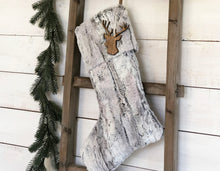 CHRISTMAS STOCKING  - Gray Faux Fur