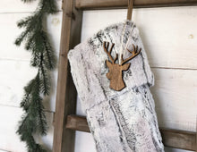 CHRISTMAS STOCKING  - Gray Faux Fur