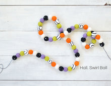 Felt Ball Garland - Halloween Black, White & Orange
