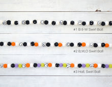 Felt Ball Garland - Halloween Black, White & Orange