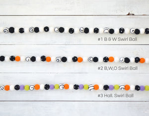 Felt Ball Garland - Halloween Swirl