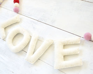 LOVE Felt Holiday Garland