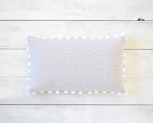 Personalized Striped Pom Pom Pillow Cover