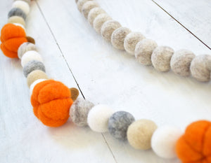 Felt Ball Garland - Fall Pumpkins