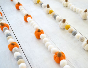 Felt Ball Garland - Fall Pumpkins