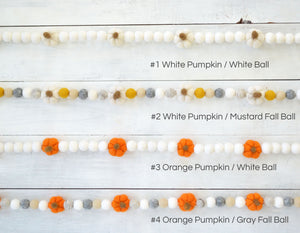 Felt Ball Garland - Fall Pumpkins