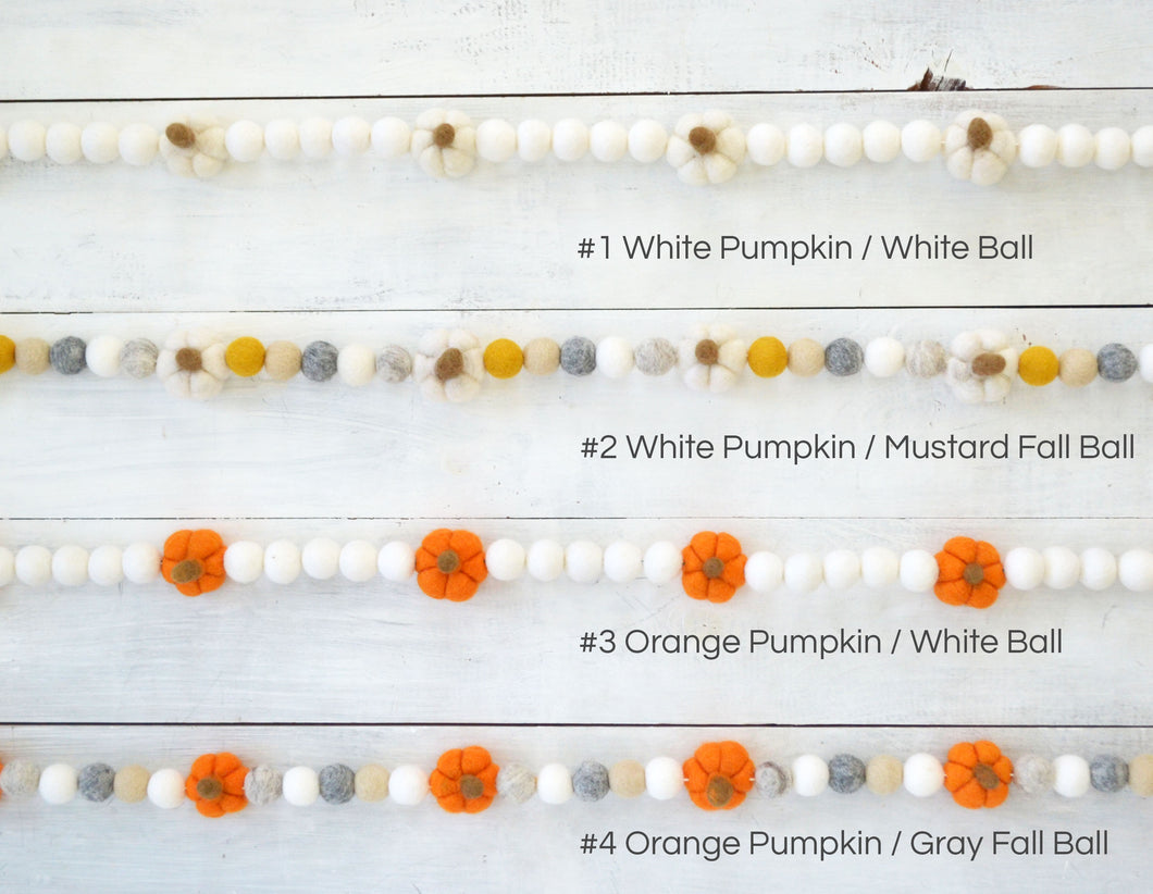Felt Ball Garland - Fall Pumpkins