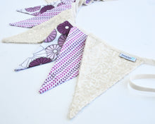 Fabric Pennant Banner - Purple, Lavender & Ivory