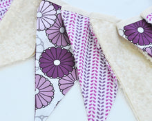 Fabric Pennant Banner - Purple, Lavender & Ivory
