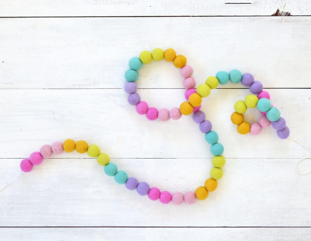 Felt Ball Garland - Rainbow