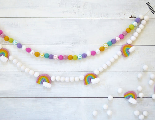 Felt Ball Garland - Rainbow
