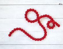 Felt Ball Garland - Red 2cm