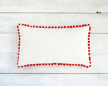 Red Pom Pom Pillow Cover