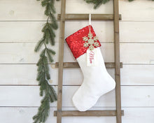 CHRISTMAS STOCKING  - Red Sequin and Velvet