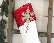 CHRISTMAS STOCKING  - Red Sequin and Velvet