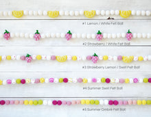 Felt Ball Garland - Strawberry Lemonade