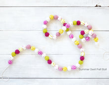 Felt Ball Garland - Strawberry Lemonade