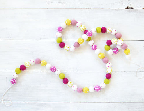 Felt Ball Garland - Summer Swirl