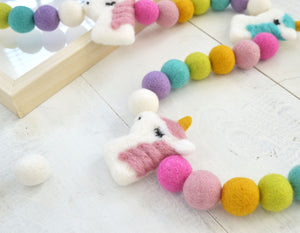 Felt Ball Garland - Unicorns
