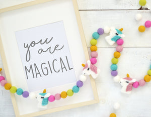 Felt Ball Garland - Unicorns