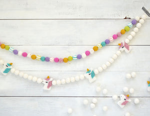 Felt Ball Garland - Unicorns