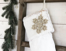 CHRISTMAS STOCKING  - White Faux Fur