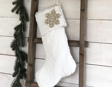 CHRISTMAS STOCKING  - White Faux Fur