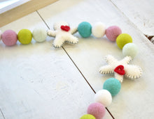 Felt Ball Garland - Whimsical White Gingerbread