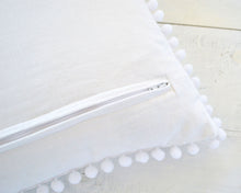 White Pom Pom Pillow Cover