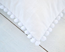 White Pom Pom Pillow Cover