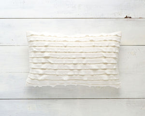 Ruffle Pillow Cover - White